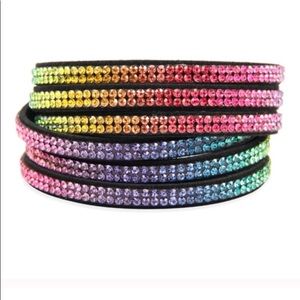 Rainbow Rhinestone Bracelet. Package of 2! NWT